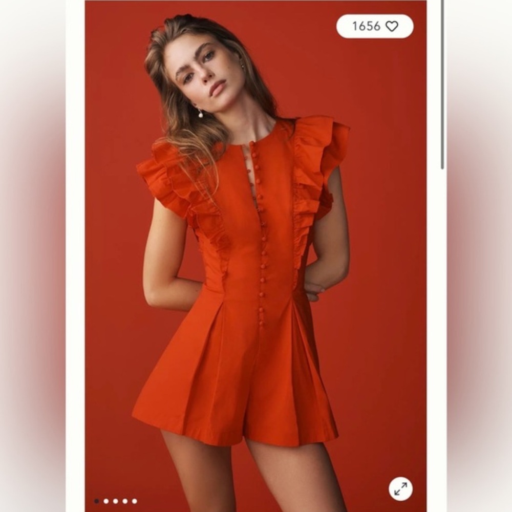 Anthropologie x Maeve Ruffle Sleeve Romper - Size L - BNWT